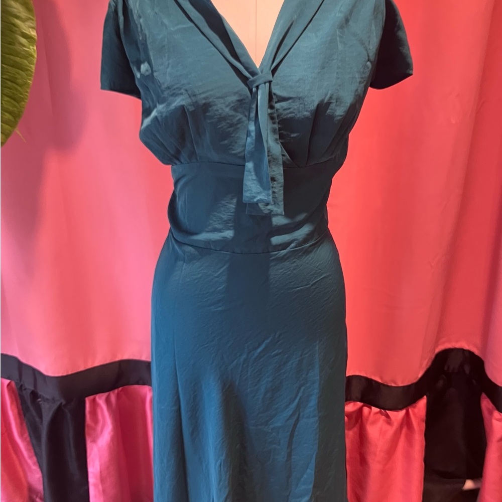 Teal Short Sleeve Dress